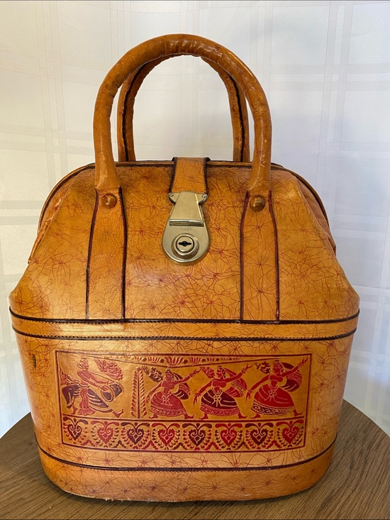 Handbags - Vintage Hand Tooled Doctor Bag Doctors Medicine Bag Leather Handbag Purse